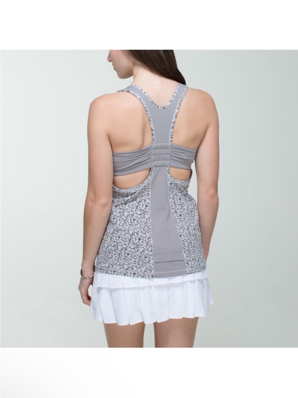 Lululemon 10 Grey Floral Tone it Tank